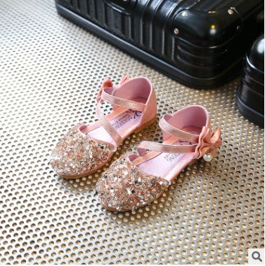 Korean sequin girl peas shoes