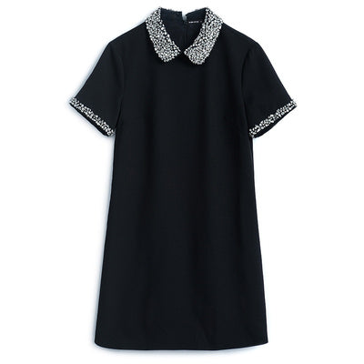 Niche Heavy Industry Beads Diamond Doll Collar Dress